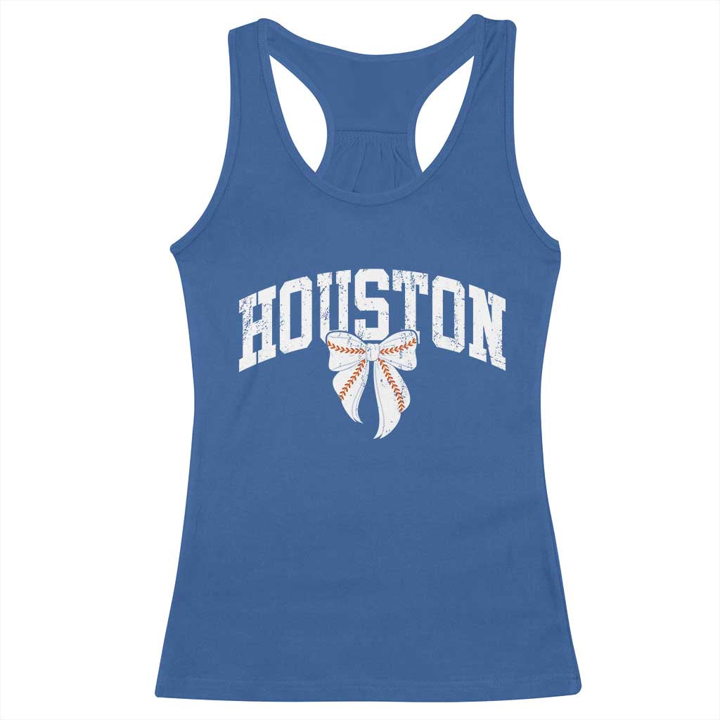 Retro Houston Racerback Tank Top Baseball Coquette Bow Varsity Vintage Sports 80s 90s