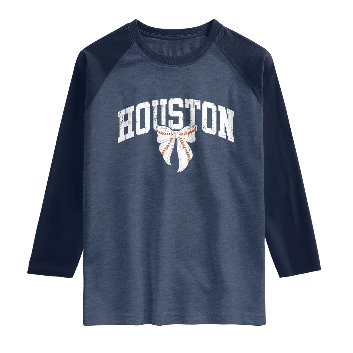 Retro Houston Raglan Shirt Baseball Coquette Bow Varsity Vintage Sports 80s 90s