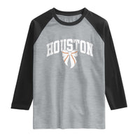 Retro Houston Raglan Shirt Baseball Coquette Bow Varsity Vintage Sports 80s 90s
