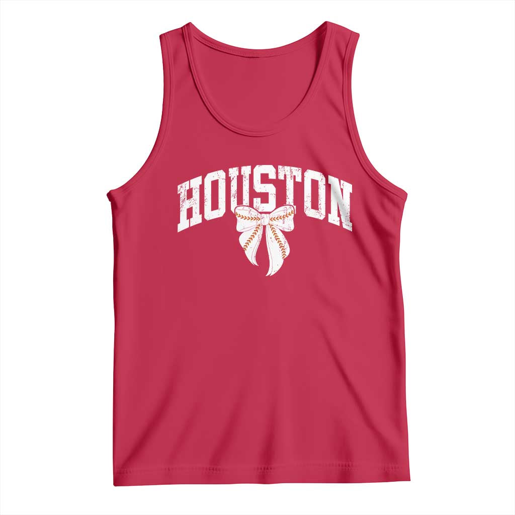 Retro Houston Tank Top Baseball Coquette Bow Varsity Vintage Sports 80s 90s
