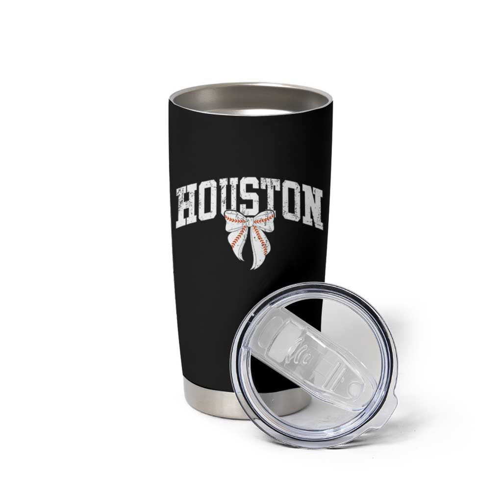 Retro Houston Tumbler Cup Baseball Coquette Bow Varsity Vintage Sports 80s 90s