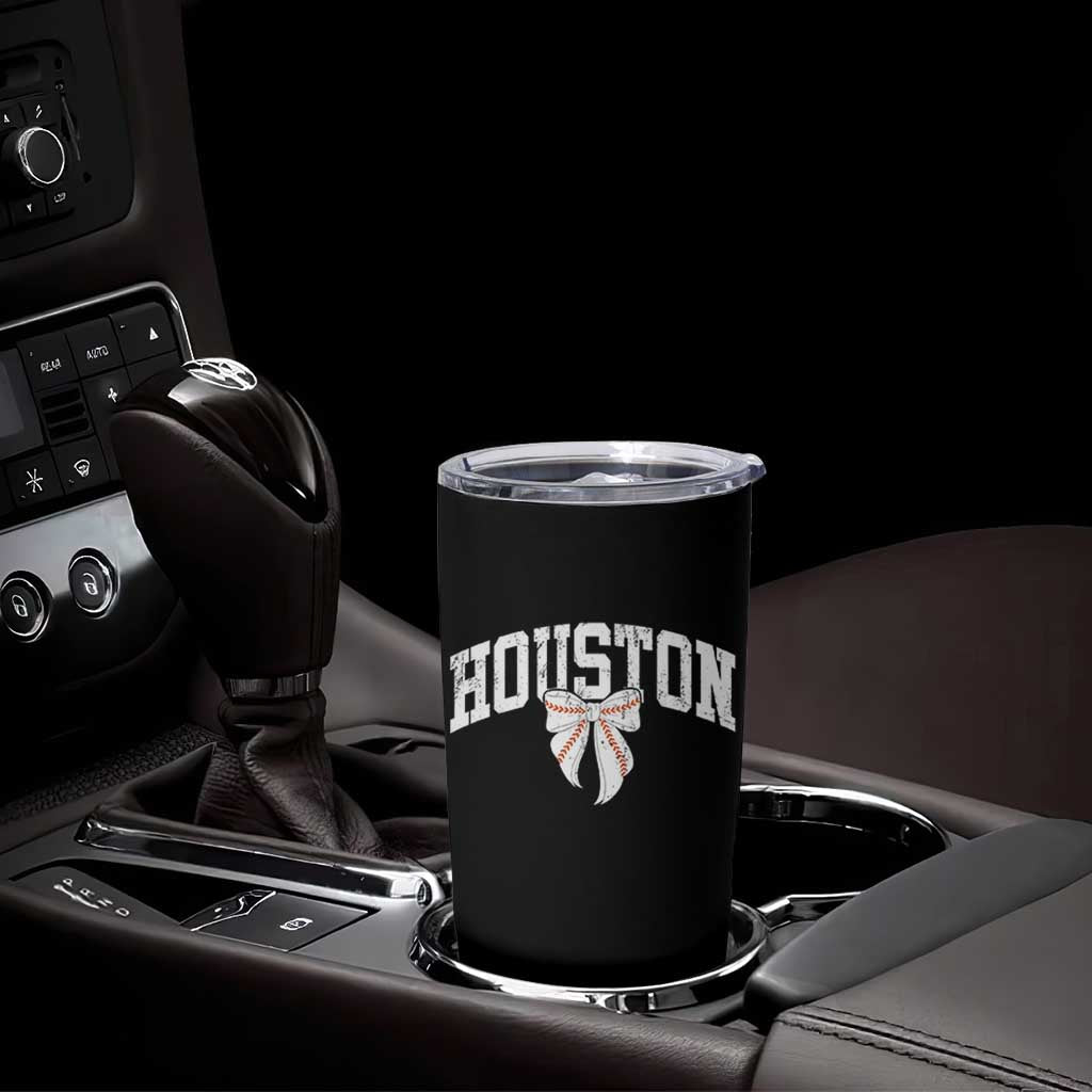 Retro Houston Tumbler Cup Baseball Coquette Bow Varsity Vintage Sports 80s 90s