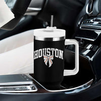 Retro Houston Tumbler With Handle Baseball Coquette Bow Varsity Vintage Sports 80s 90s