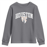 Retro Houston Youth Sweatshirt Baseball Coquette Bow Varsity Vintage Sports 80s 90s