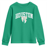 Retro Houston Youth Sweatshirt Baseball Coquette Bow Varsity Vintage Sports 80s 90s