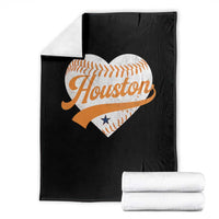 Houston Clutch City Throw Blanket Baseball Heart Varsity Script Vintage Sports Fans