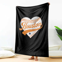 Houston Clutch City Throw Blanket Baseball Heart Varsity Script Vintage Sports Fans