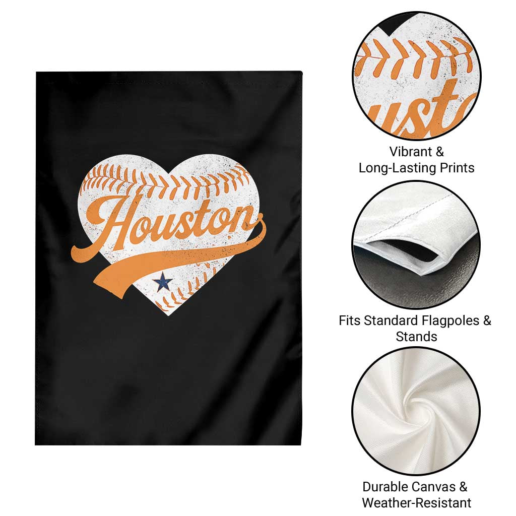 Houston Clutch City Garden Flag Baseball Heart Varsity Script Vintage Sports Fans