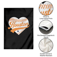 Houston Clutch City Garden Flag Baseball Heart Varsity Script Vintage Sports Fans