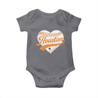 Houston Clutch City Baby Onesie Baseball Heart Varsity Script Vintage Sports Fans