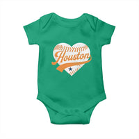 Houston Clutch City Baby Onesie Baseball Heart Varsity Script Vintage Sports Fans