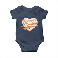 Houston Clutch City Baby Onesie Baseball Heart Varsity Script Vintage Sports Fans