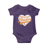 Houston Clutch City Baby Onesie Baseball Heart Varsity Script Vintage Sports Fans