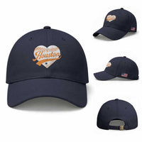 Houston Clutch City Baseball Cap Baseball Heart Varsity Script Vintage Sports Fans