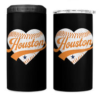 Houston Clutch City 4 in 1 Can Cooler Tumbler Baseball Heart Varsity Script Vintage Sports Fans