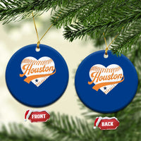 Houston Clutch City Ceramic Ornament Baseball Heart Varsity Script Vintage Sports Fans