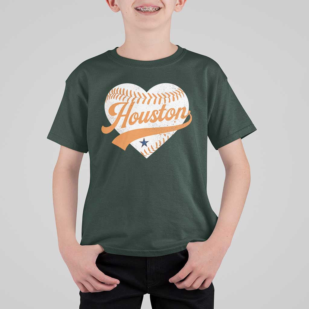 Houston Clutch City T Shirt For Kid Baseball Heart Varsity Script Vintage Sports Fans