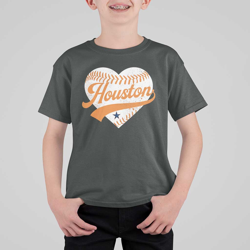 Houston Clutch City T Shirt For Kid Baseball Heart Varsity Script Vintage Sports Fans
