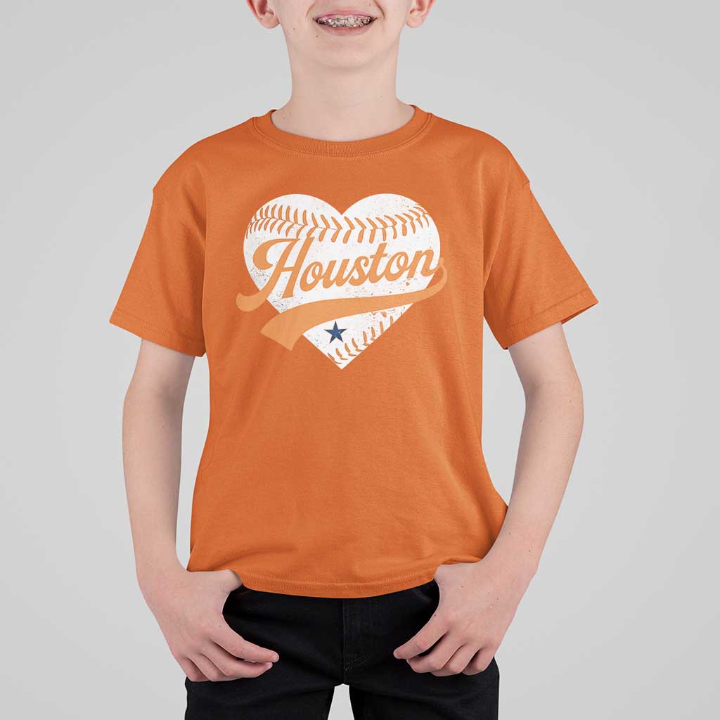 Houston Clutch City T Shirt For Kid Baseball Heart Varsity Script Vintage Sports Fans