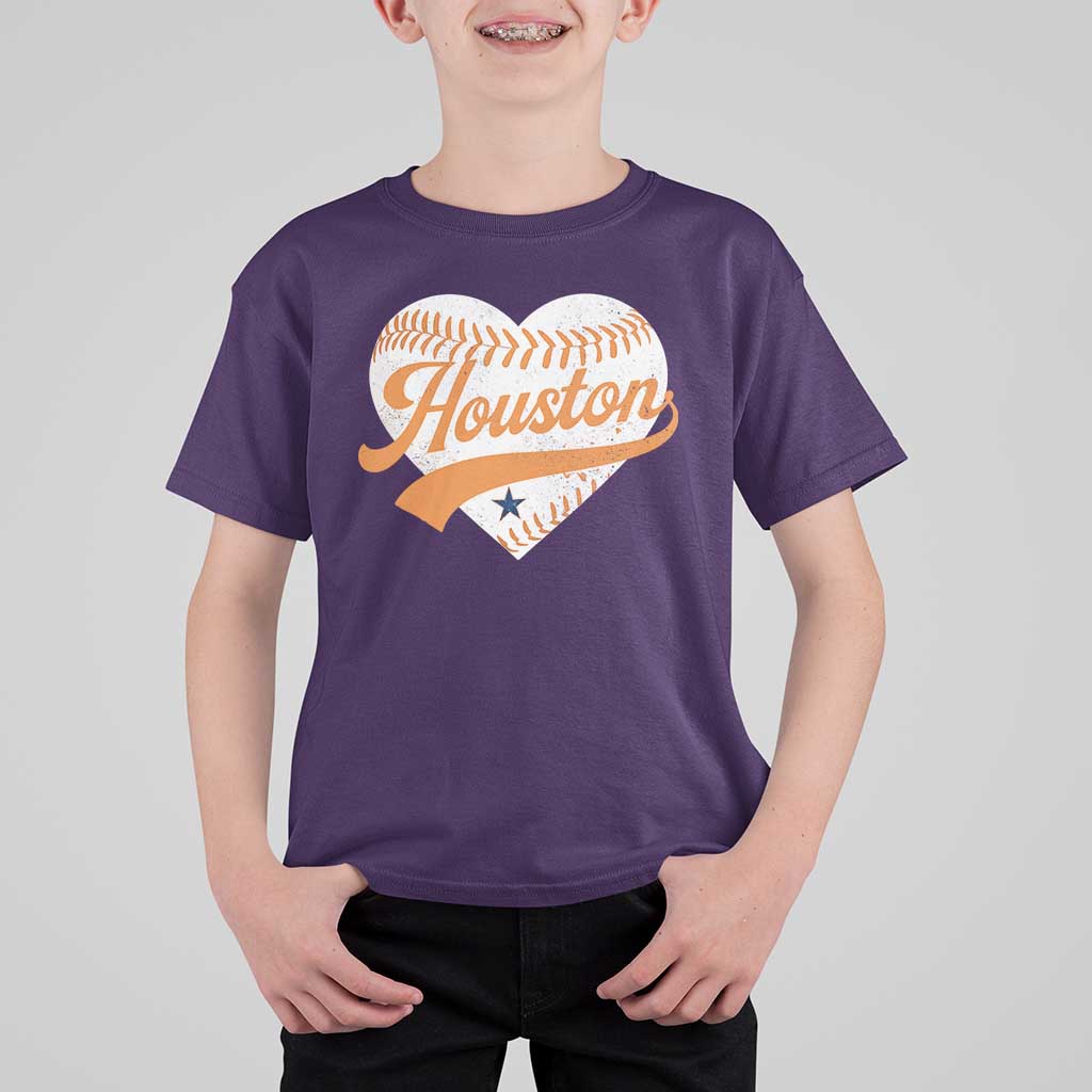 Houston Clutch City T Shirt For Kid Baseball Heart Varsity Script Vintage Sports Fans