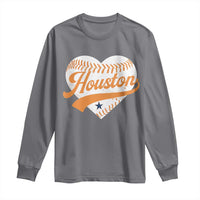 Houston Clutch City Long Sleeve Shirt Baseball Heart Varsity Script Vintage Sports Fans