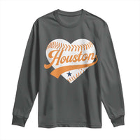 Houston Clutch City Long Sleeve Shirt Baseball Heart Varsity Script Vintage Sports Fans