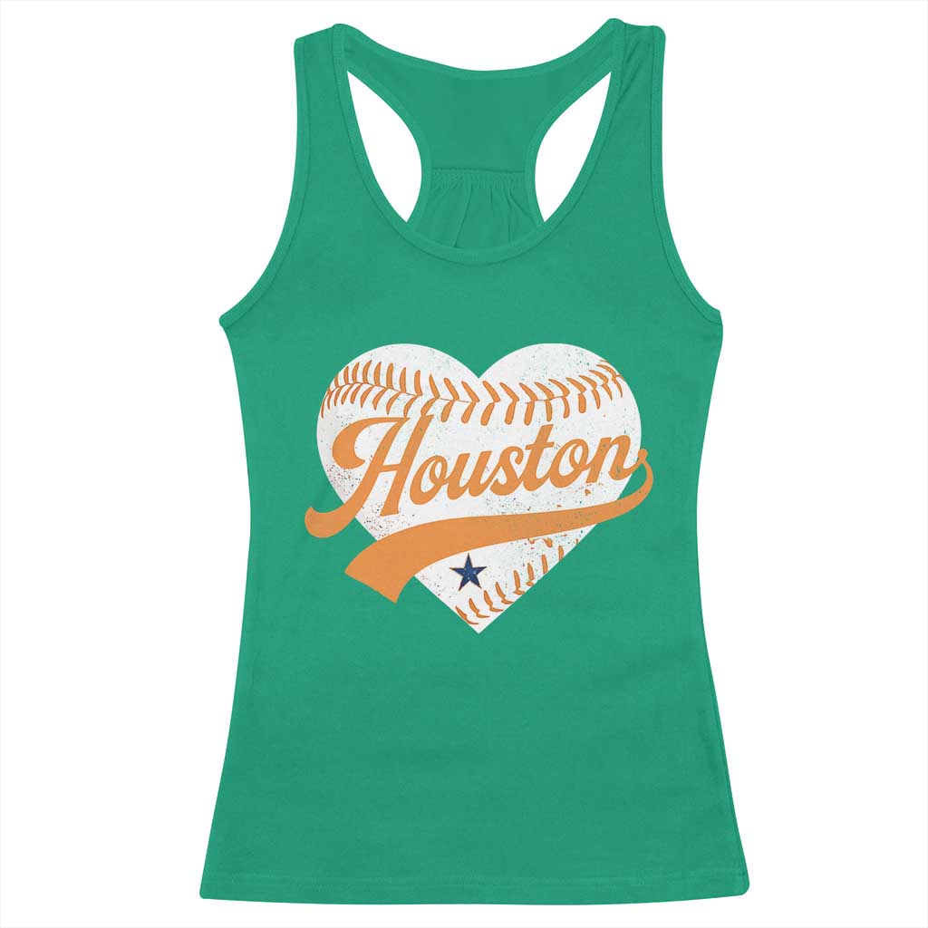 Houston Clutch City Racerback Tank Top Baseball Heart Varsity Script Vintage Sports Fans