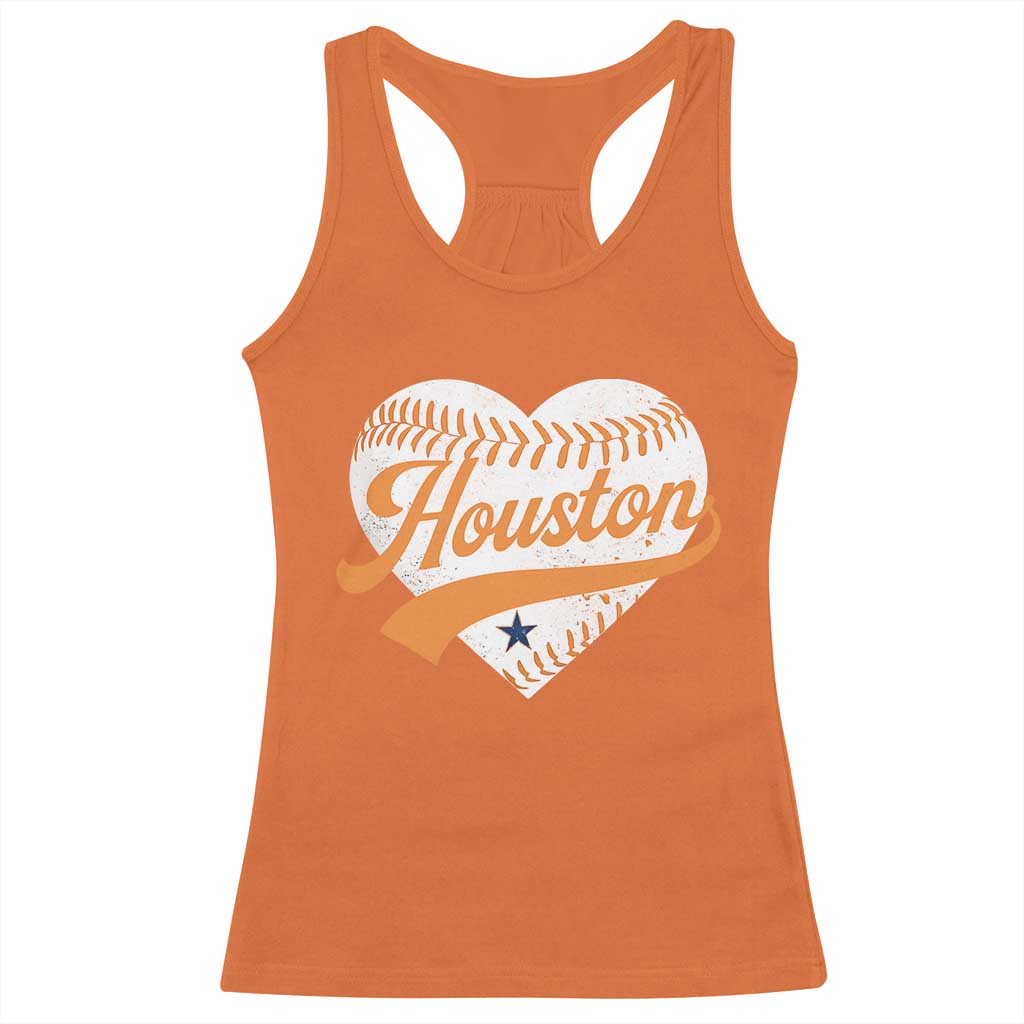 Houston Clutch City Racerback Tank Top Baseball Heart Varsity Script Vintage Sports Fans
