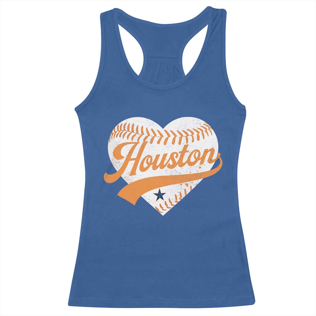 Houston Clutch City Racerback Tank Top Baseball Heart Varsity Script Vintage Sports Fans