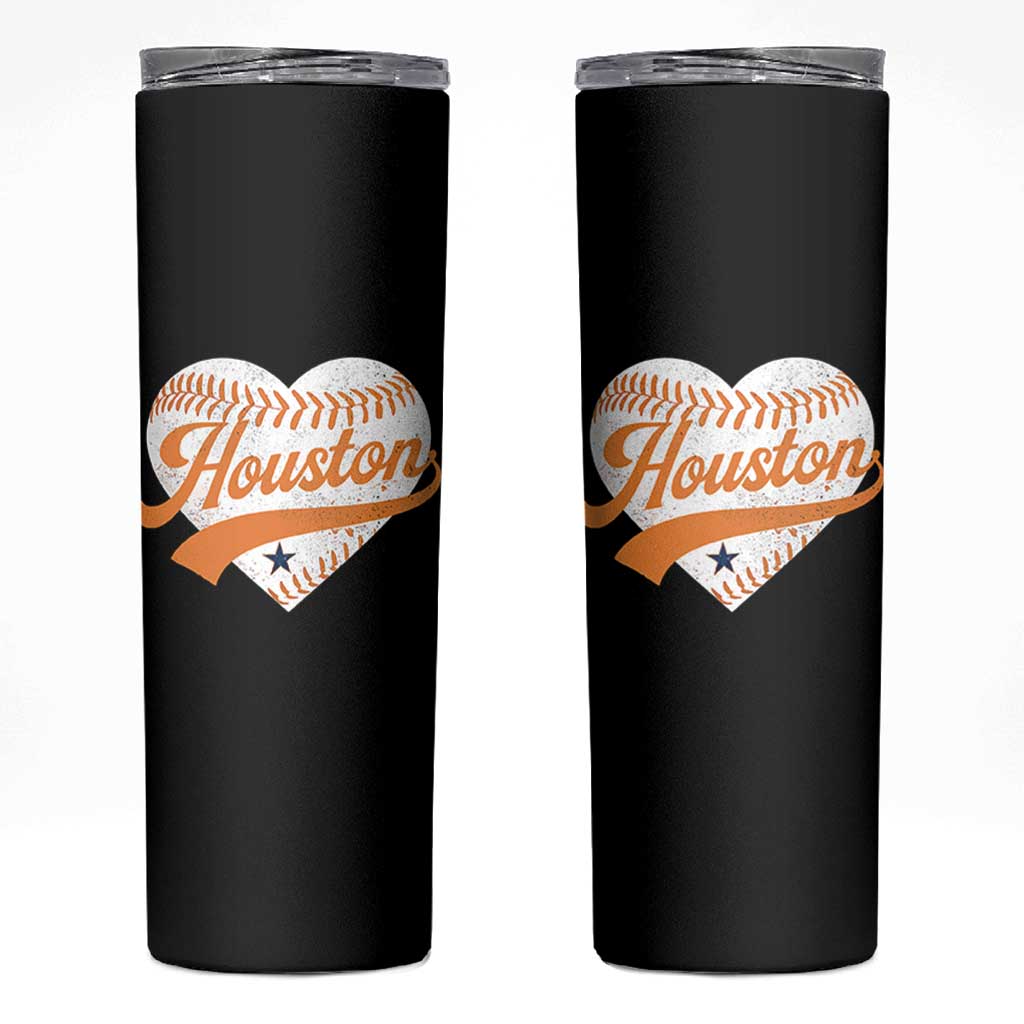 Houston Clutch City Skinny Tumbler Baseball Heart Varsity Script Vintage Sports Fans