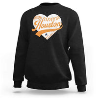Houston Clutch City Sweatshirt Baseball Heart Varsity Script Vintage Sports Fans