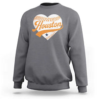 Houston Clutch City Sweatshirt Baseball Heart Varsity Script Vintage Sports Fans
