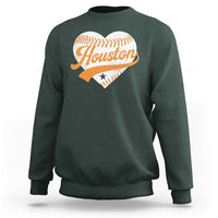Houston Clutch City Sweatshirt Baseball Heart Varsity Script Vintage Sports Fans