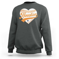 Houston Clutch City Sweatshirt Baseball Heart Varsity Script Vintage Sports Fans
