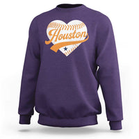 Houston Clutch City Sweatshirt Baseball Heart Varsity Script Vintage Sports Fans