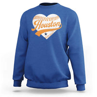 Houston Clutch City Sweatshirt Baseball Heart Varsity Script Vintage Sports Fans