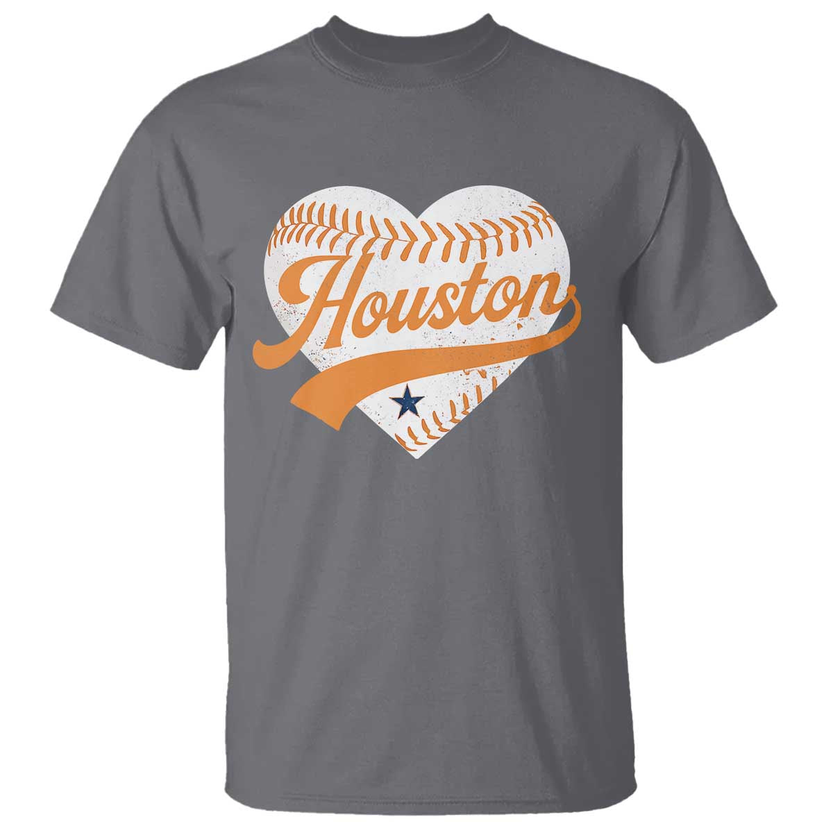 Houston Clutch City T Shirt Baseball Heart Varsity Script Vintage Sports Fans