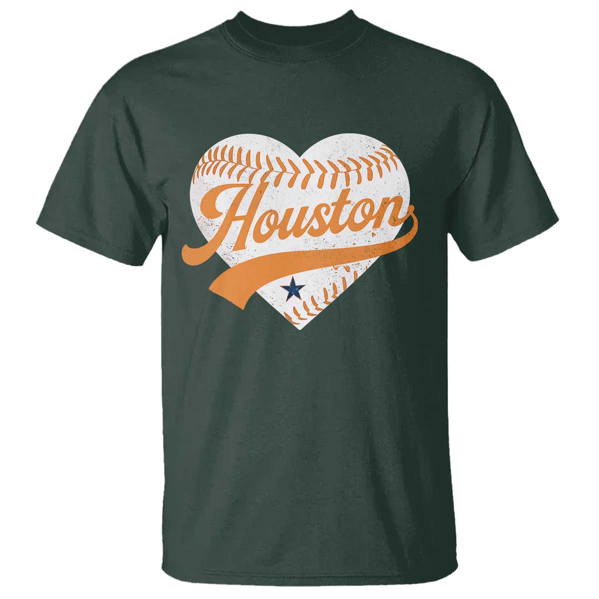 Houston Clutch City T Shirt Baseball Heart Varsity Script Vintage Sports Fans