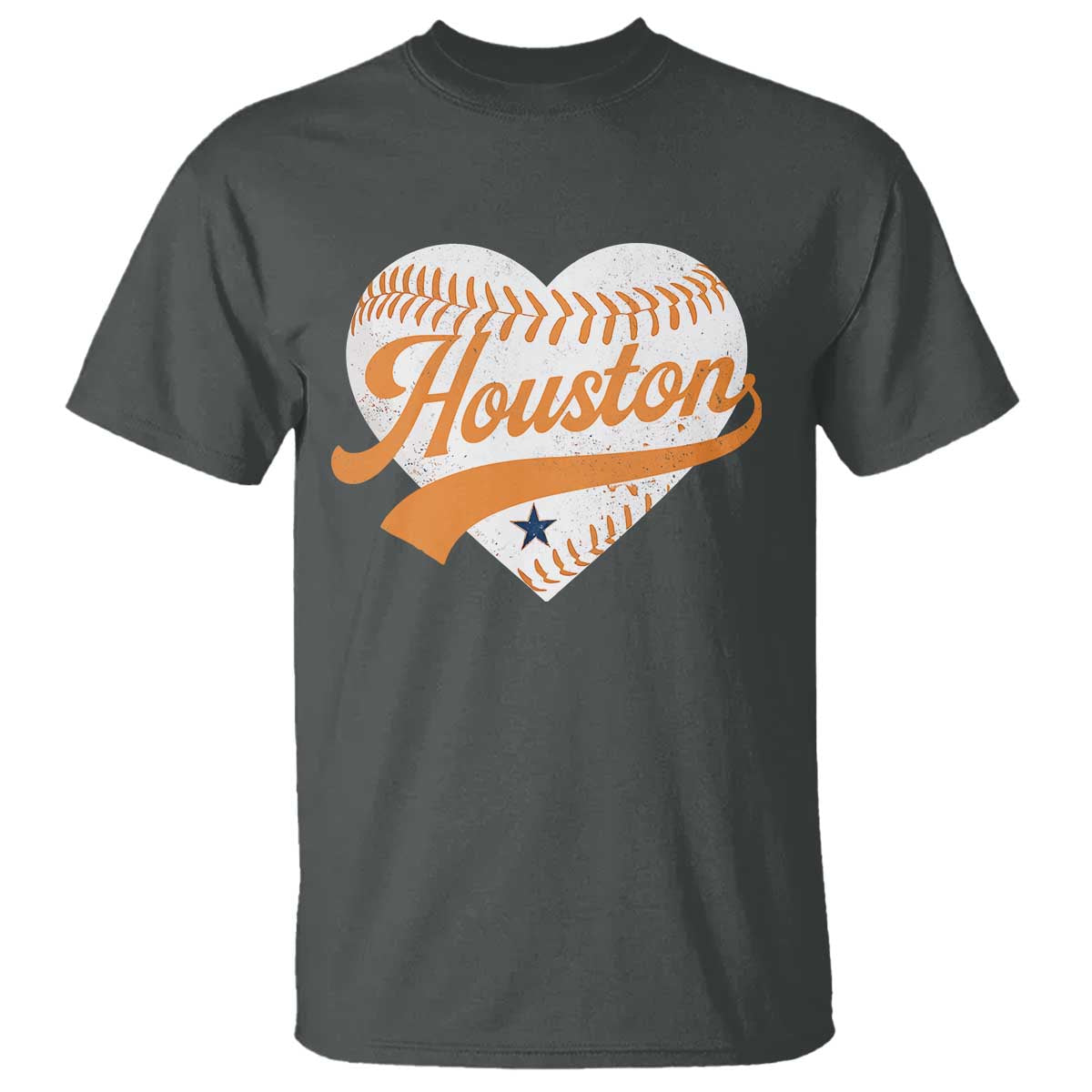 Houston Clutch City T Shirt Baseball Heart Varsity Script Vintage Sports Fans