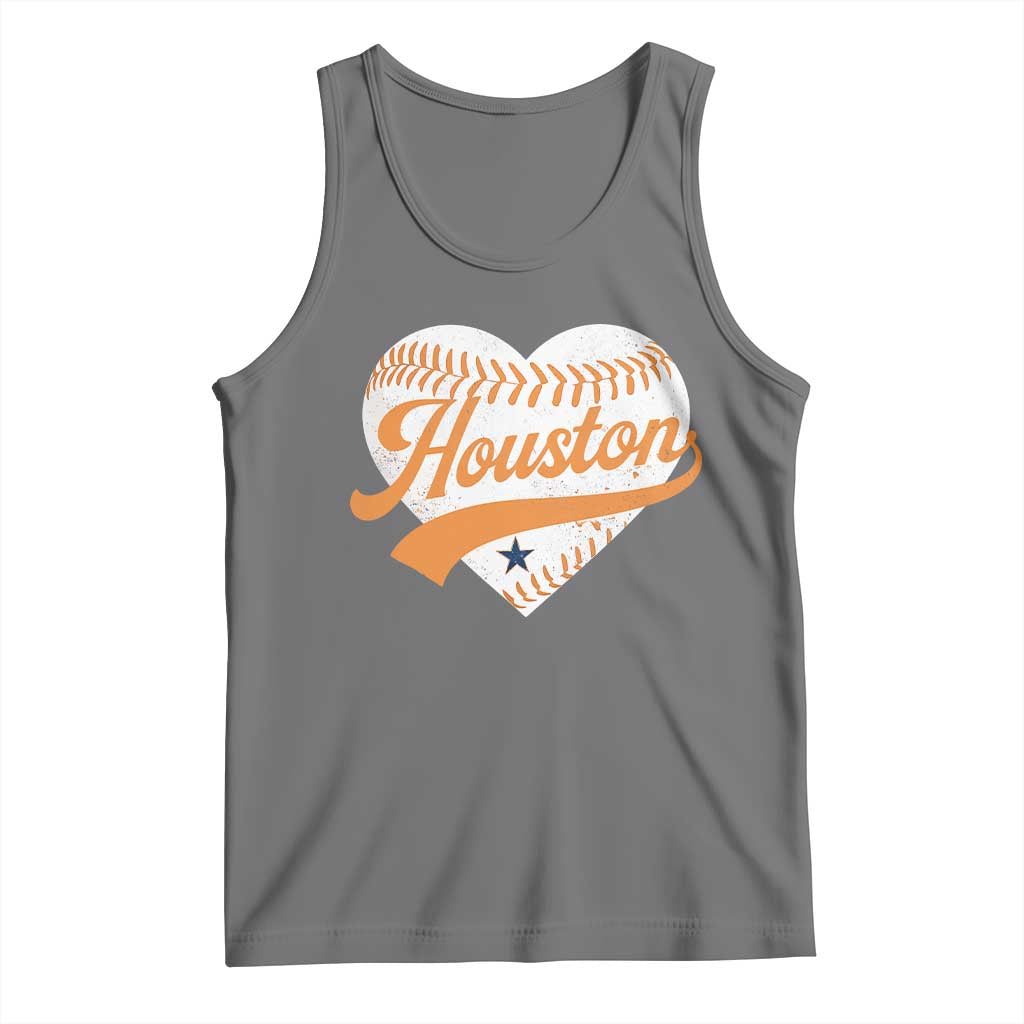 Houston Clutch City Tank Top Baseball Heart Varsity Script Vintage Sports Fans