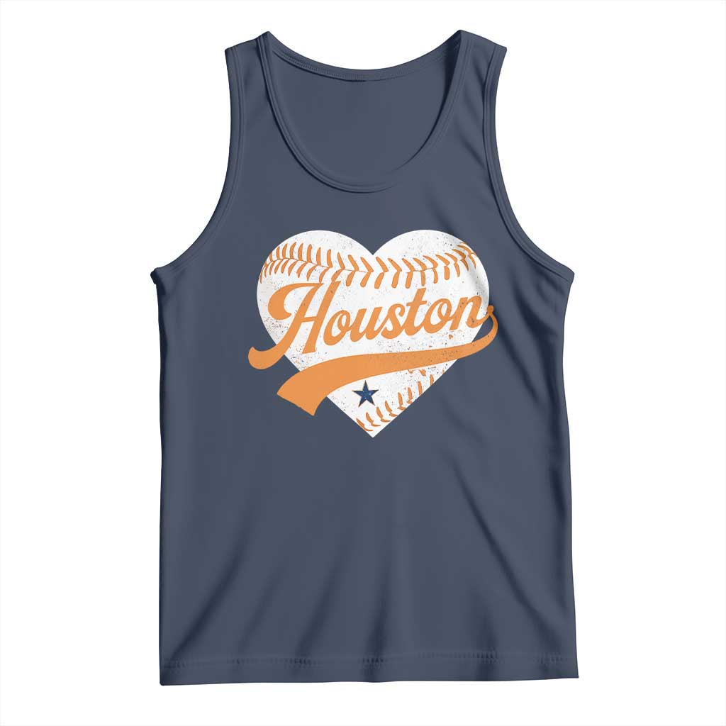 Houston Clutch City Tank Top Baseball Heart Varsity Script Vintage Sports Fans
