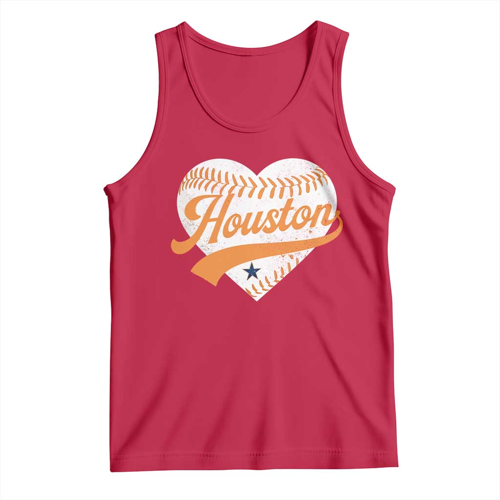 Houston Clutch City Tank Top Baseball Heart Varsity Script Vintage Sports Fans