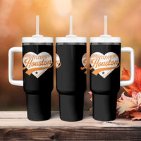 Houston Clutch City Tumbler With Handle Baseball Heart Varsity Script Vintage Sports Fans