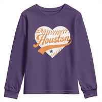Houston Clutch City Youth Sweatshirt Baseball Heart Varsity Script Vintage Sports Fans