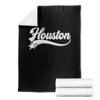 Retro Houston Throw Blanket Varsity Script Vintage Sports Jersey Style 80s 90s