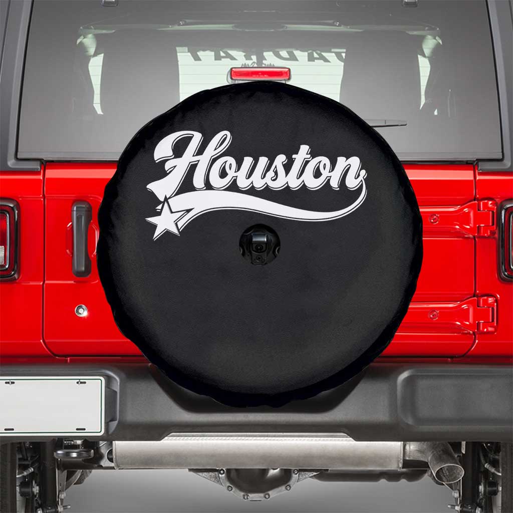 Retro Houston Spare Tire Cover Varsity Script Vintage Sports Jersey Style 80s 90s
