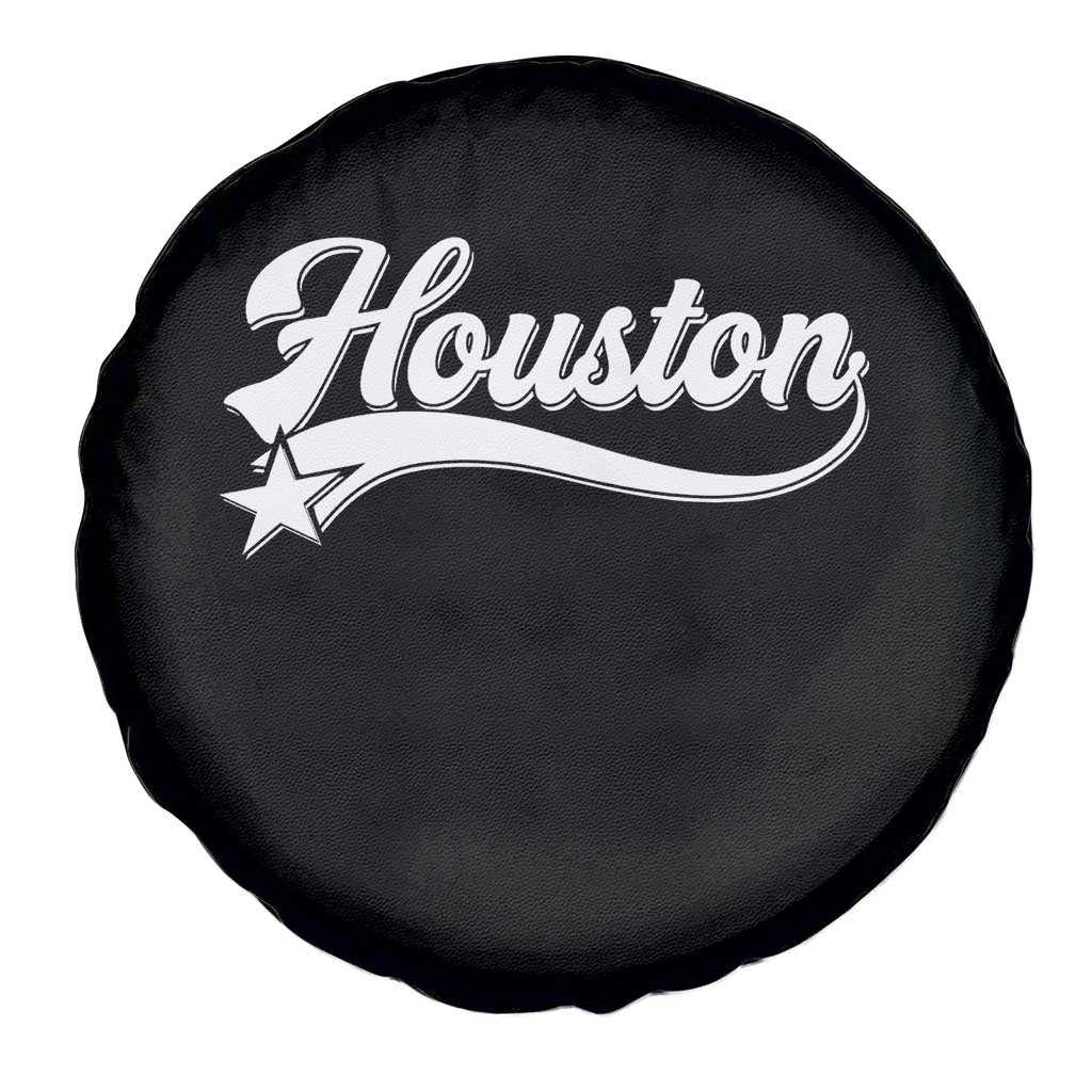 Retro Houston Spare Tire Cover Varsity Script Vintage Sports Jersey Style 80s 90s