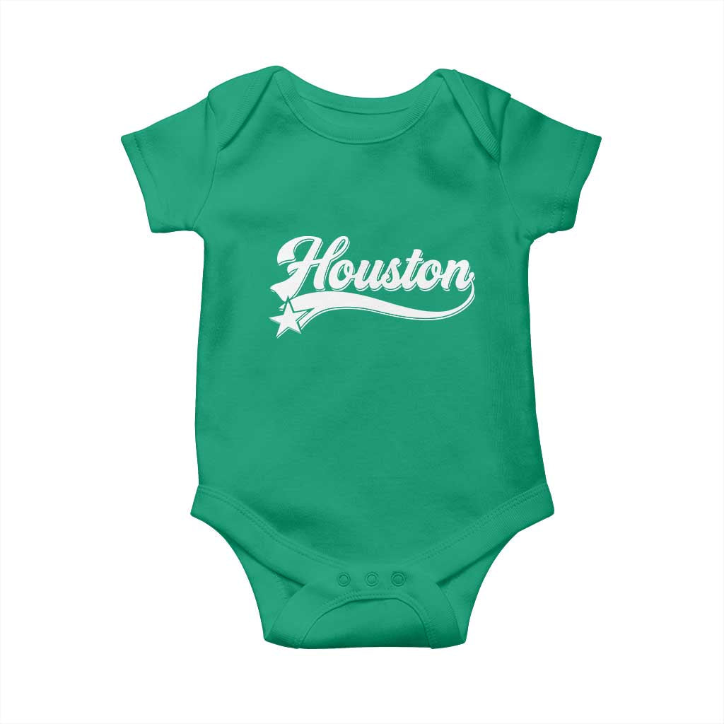 Retro Houston Baby Onesie Varsity Script Vintage Sports Jersey Style 80s 90s