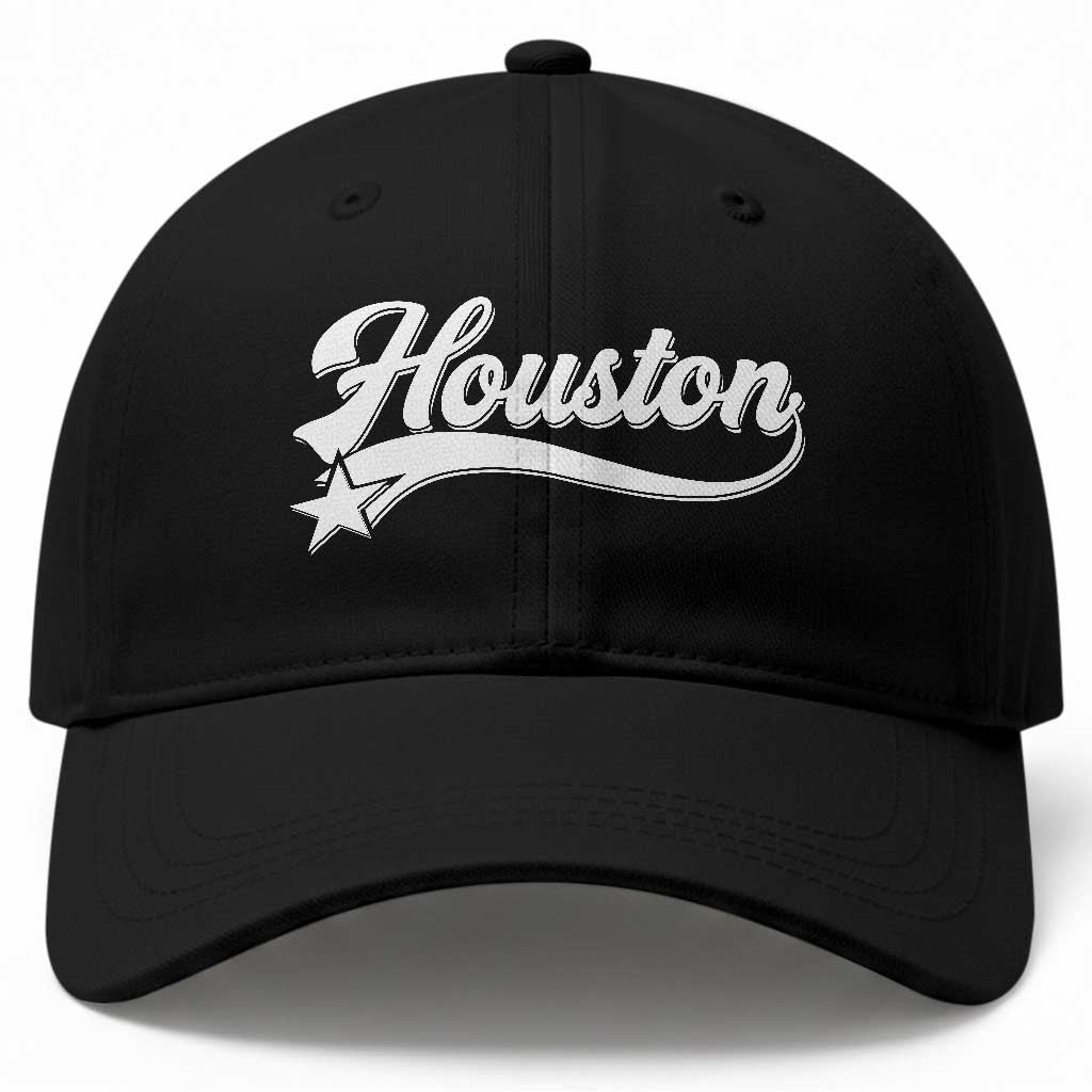 Retro Houston Baseball Cap Varsity Script Vintage Sports Jersey Style 80s 90s