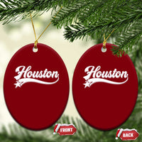 Retro Houston Ceramic Ornament Varsity Script Vintage Sports Jersey Style 80s 90s